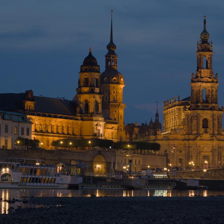 Entertainment zone at night in Portugal